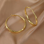 Large Twisted Gold Hoop Earrings