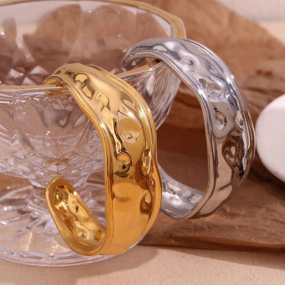 Minimalist Wave Cuff Bracelet
