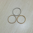 Minimalist Beaded Bracelet Stainless Steel 18K Gold Plated Elastic Stretch Alternating Beads Waterproof Jewelry For Women