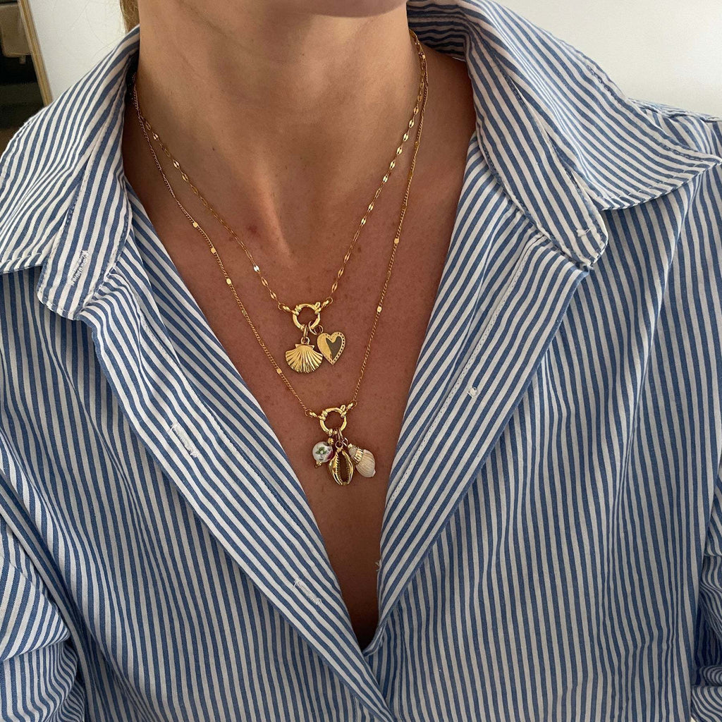 Titanium Pearl Heart Pendant Necklace
