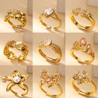 Copper Zirconia Pearl Adjustable Ring