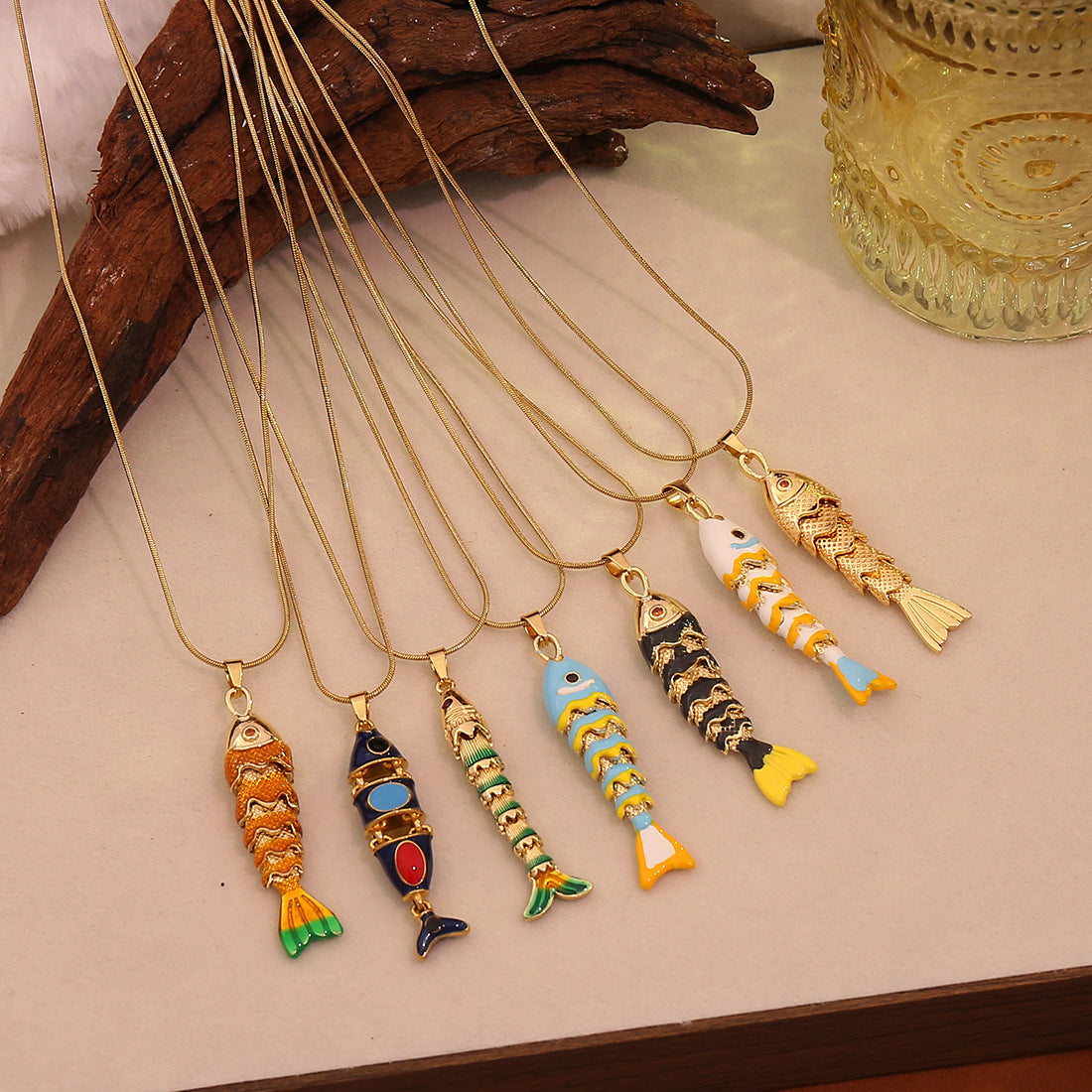 Vintage Koi Fish Pendant Necklace