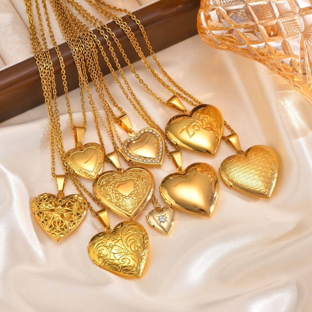 Heart Locket Necklace With Zirconia