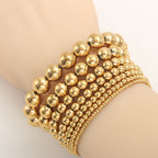 Stainless Steel Bead Bracelet Gold Plated