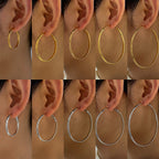 Stainless Steel Round Hoop Earrings