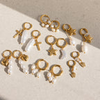Gold Plated Baroque Pearl Drop Earrings