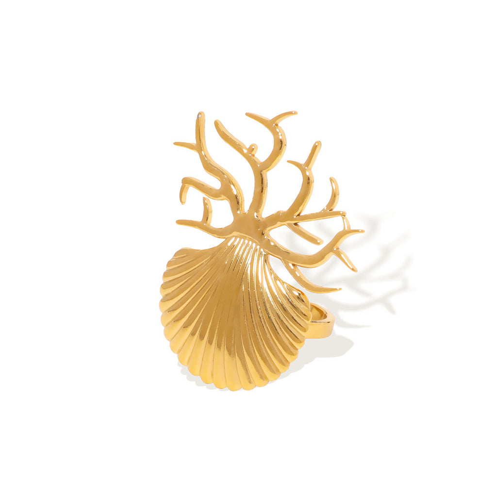 Starfish Heart Adjustable Open Ring