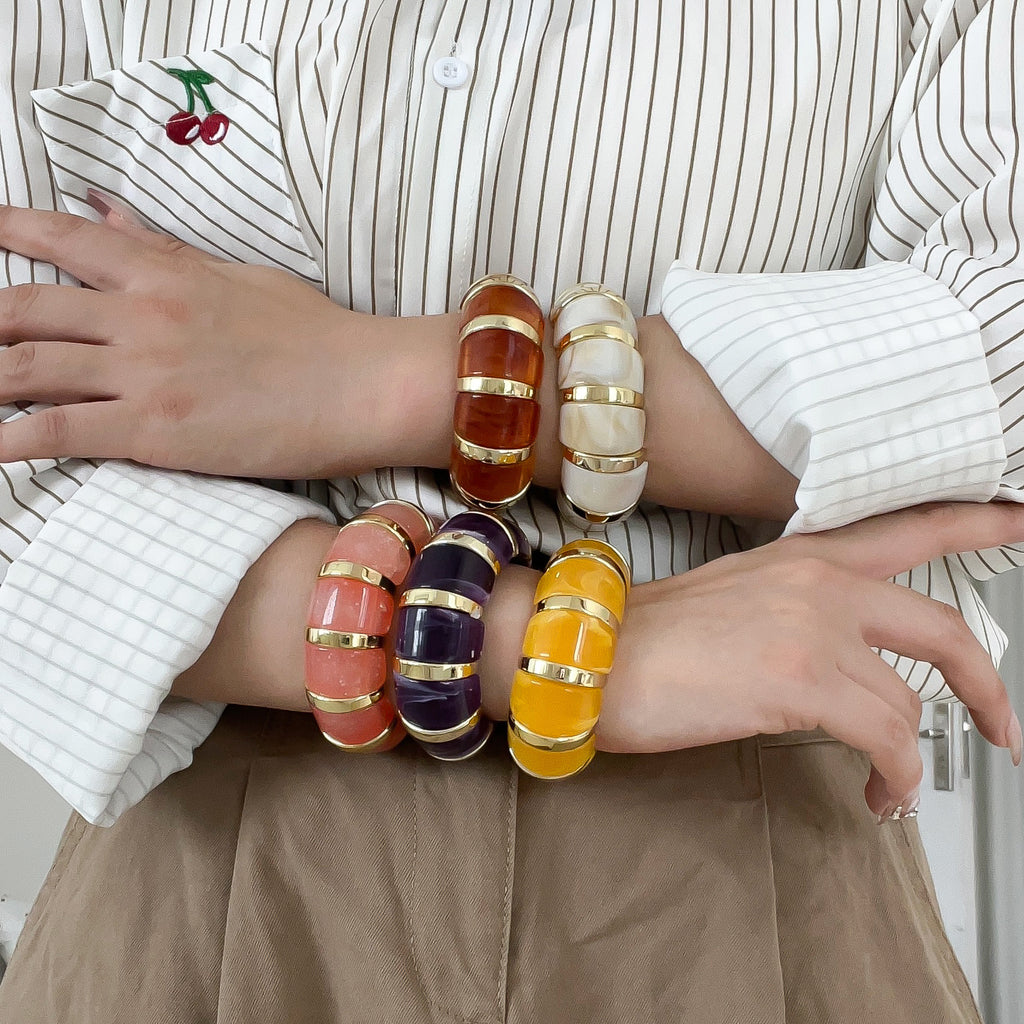 Retro Marble Resin Bracelet
