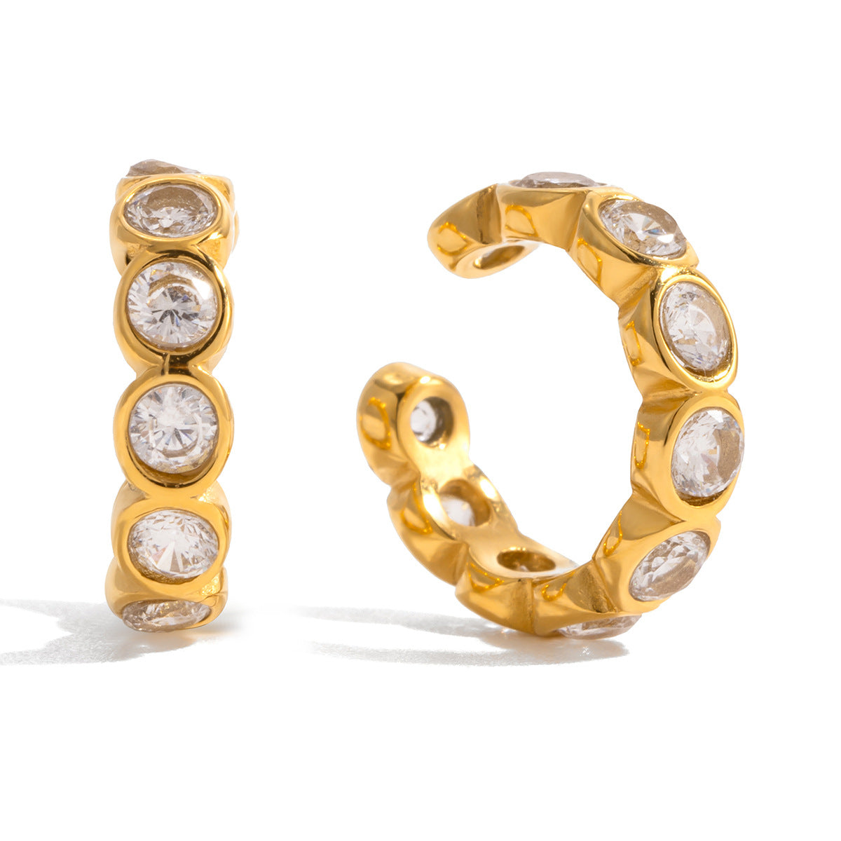 Stainless Steel Opal Pearl Ear Cuffs