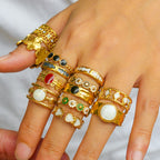 Vintage Gold Plated Geometric Open Ring