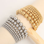Stainless Steel Bead Bracelet Gold Plated