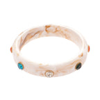 Marble Acrylic Bangle Bracelet Rhinestone