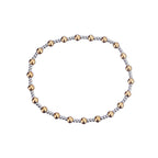 Minimalist Beaded Bracelet Stainless Steel 18K Gold Plated Elastic Stretch Alternating Beads Waterproof Jewelry For Women