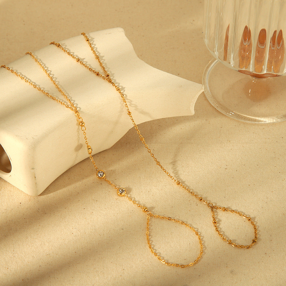 Hand Chain Finger Bracelet Gold Plated
