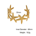 Ocean Starfish Gold Cuff Bangle