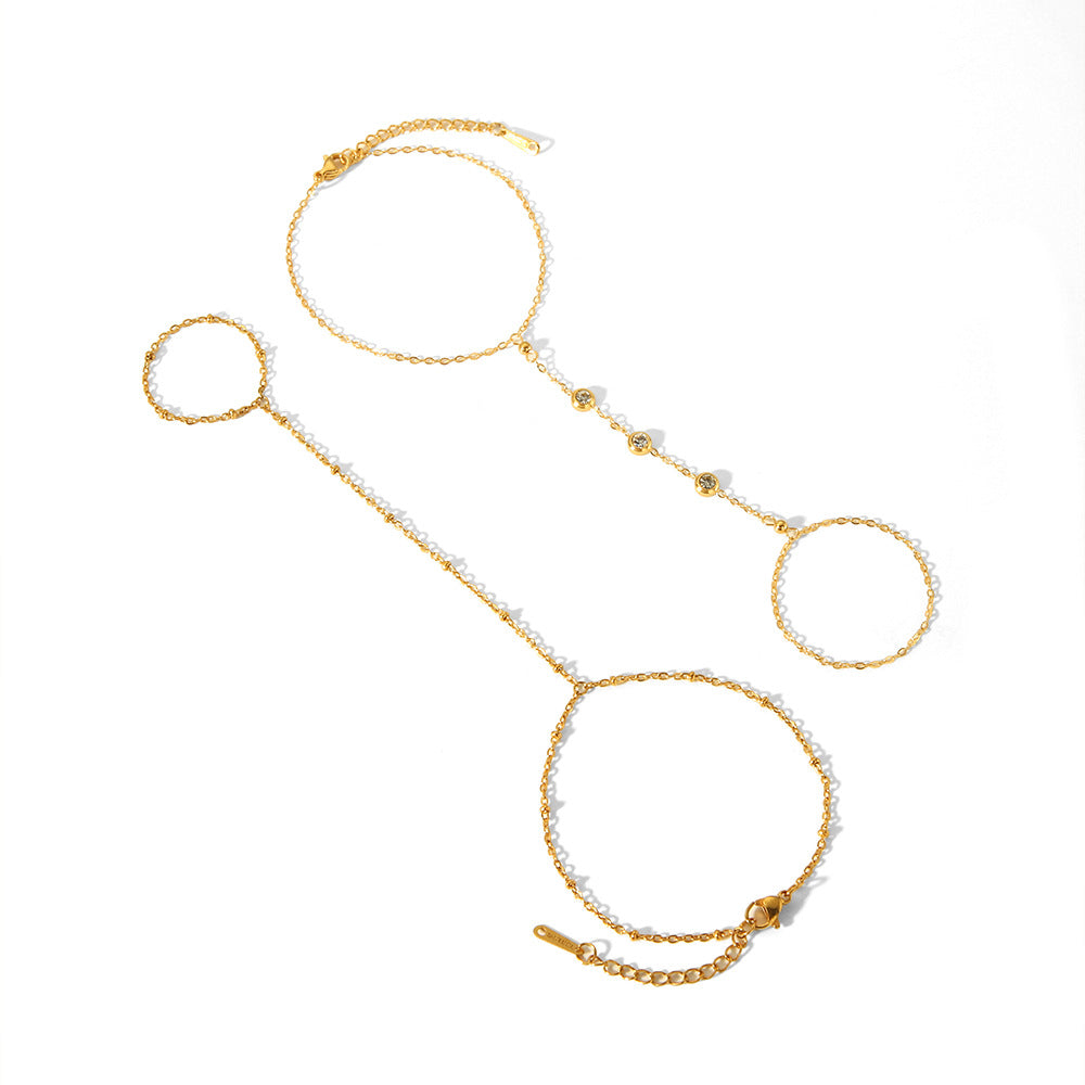 Hand Chain Finger Bracelet Gold Plated