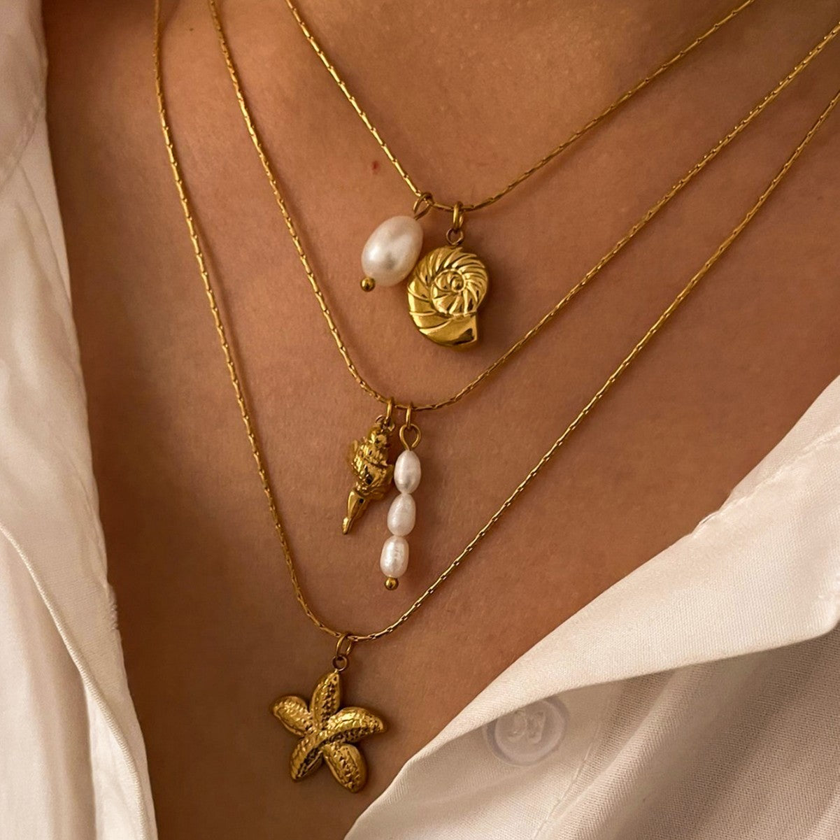 Freshwater Pearl Starfish Necklace