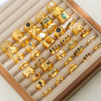 Vintage Gold Plated Geometric Open Ring