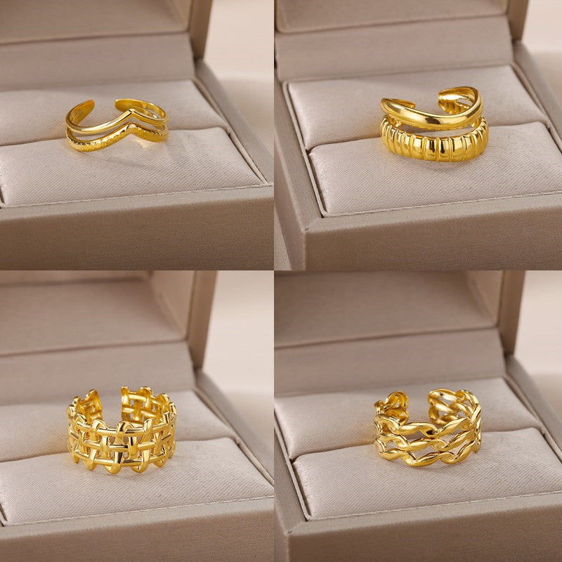 Adjustable Gold Plated Braided Ring