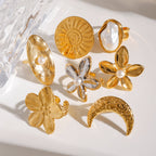 Vintage Gold Plated Pearl Flower Ring