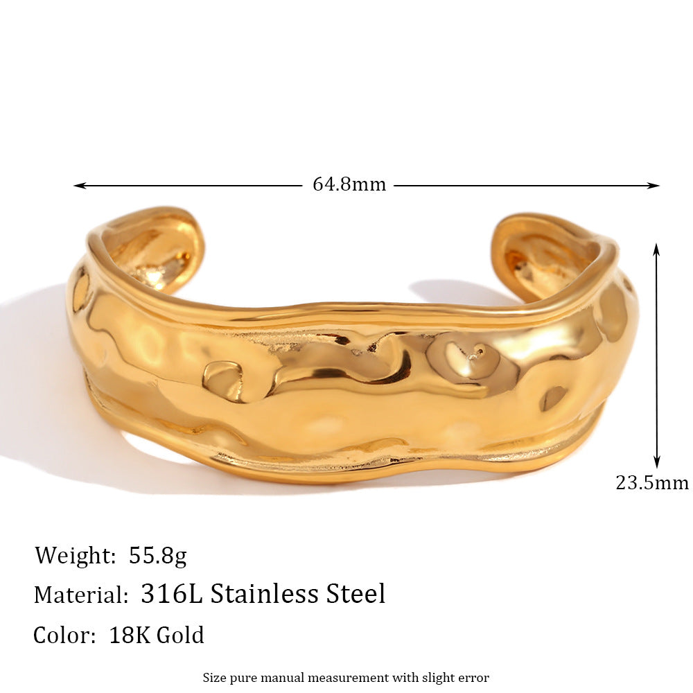 Minimalist Wave Cuff Bracelet