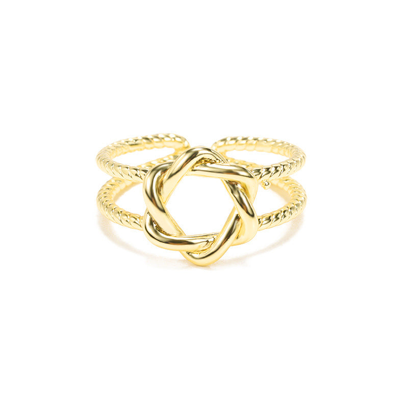 Adjustable Gold Plated Braided Ring