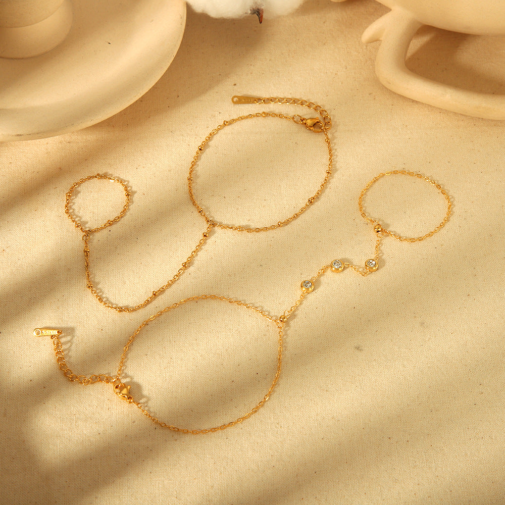 Hand Chain Finger Bracelet Gold Plated