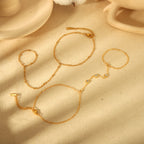 Hand Chain Finger Bracelet Gold Plated