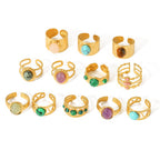 Geometric Adjustable Ring Natural Stone