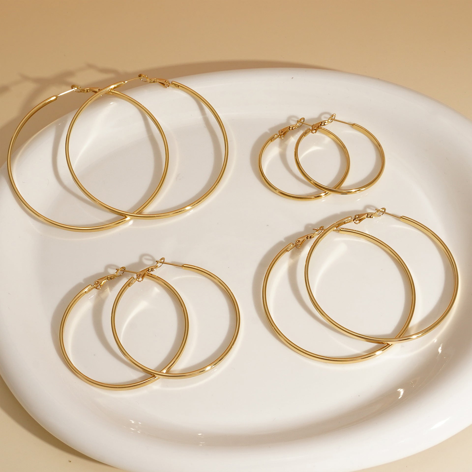 Stainless Steel Round Hoop Earrings