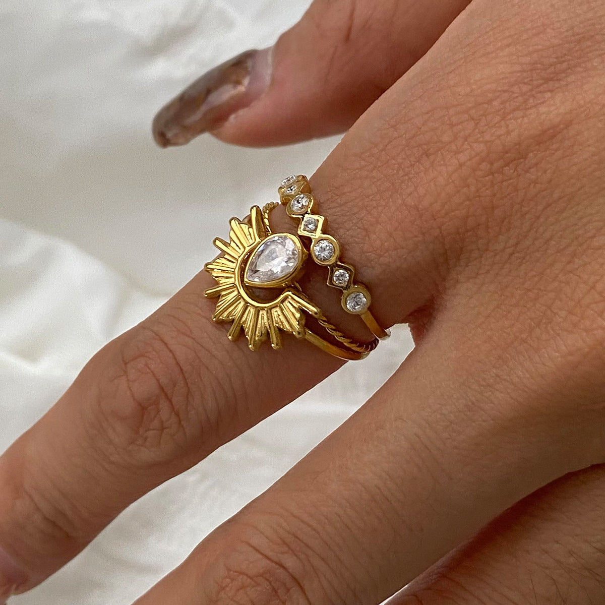 Multi Layer Stackable Rings Gold Plated