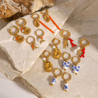 Nautical Shell Dangle Earrings With Pearl