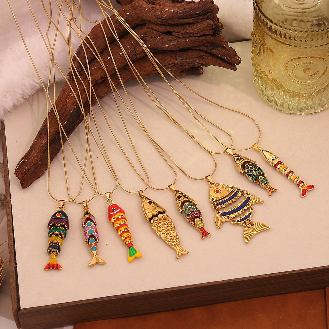 Vintage Koi Fish Pendant Necklace