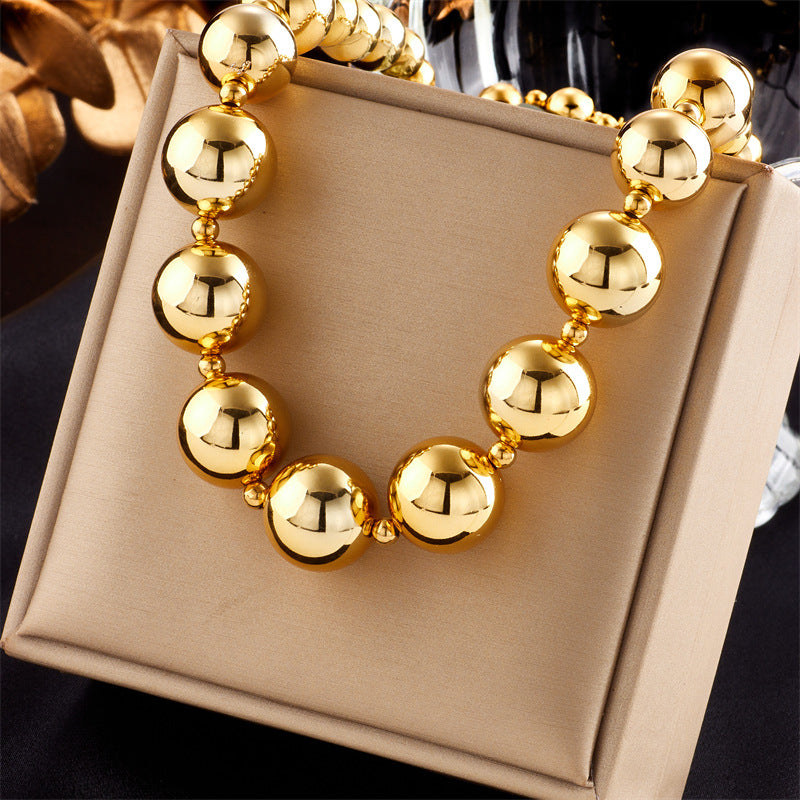 Gold Gradient Ball Chunky Necklace
