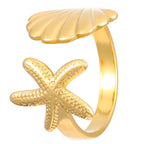 Starfish Shell Adjustable Ring