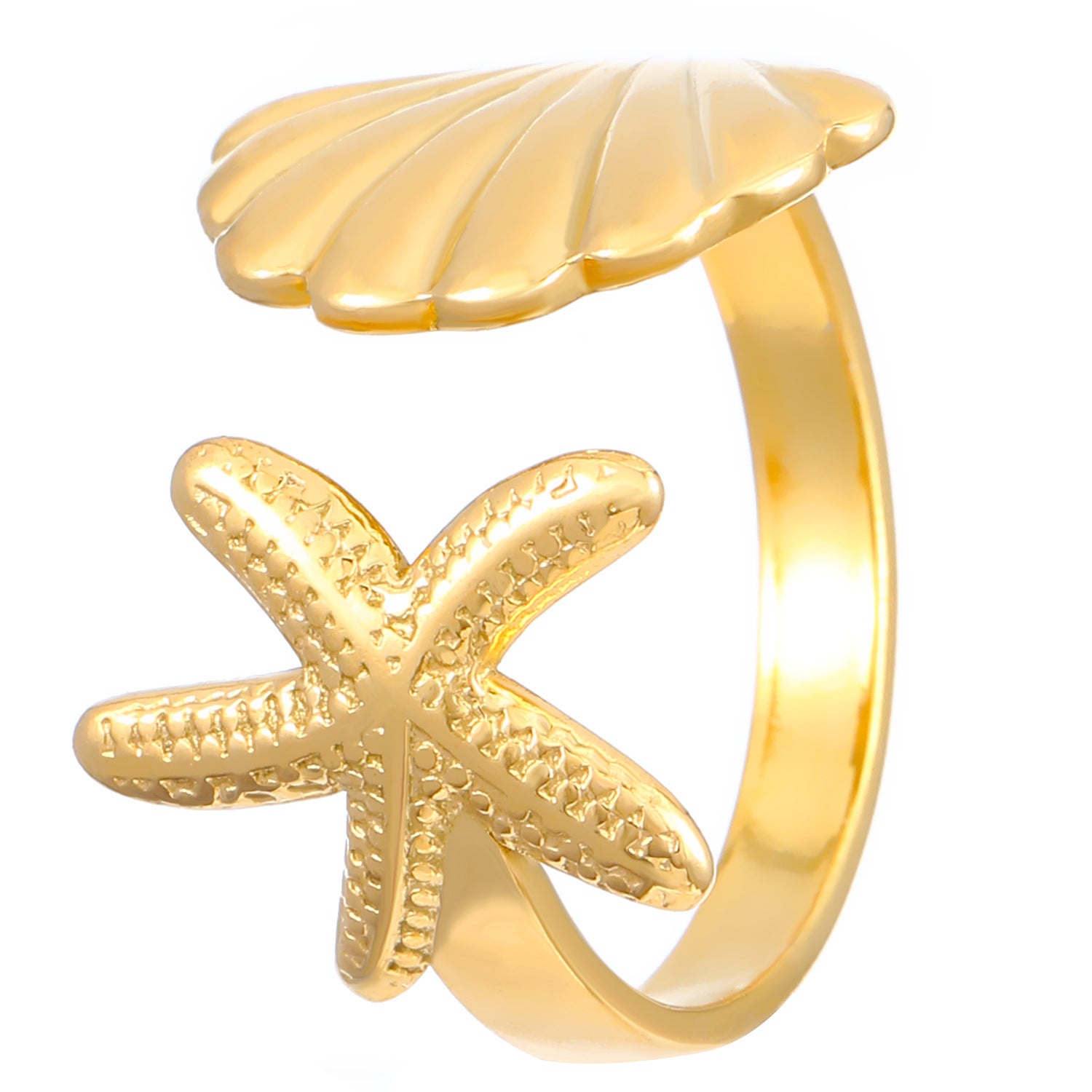 Starfish Shell Adjustable Ring