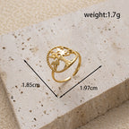 Adjustable Tree Of Life Smiley Ring