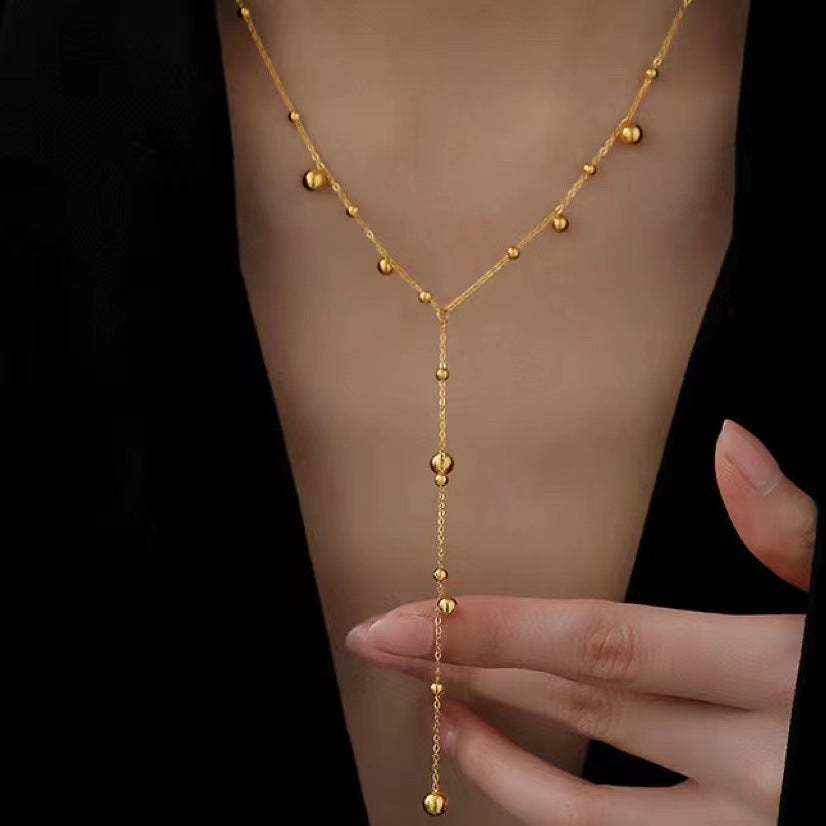 Y-Shaped Tassel Lariat Necklace