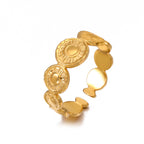Geometric Gold Plated Sunburst Ring