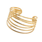 Stainless Steel Hammered Leaf Cuff Bracelet