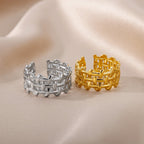 Adjustable Gold Plated Braided Ring