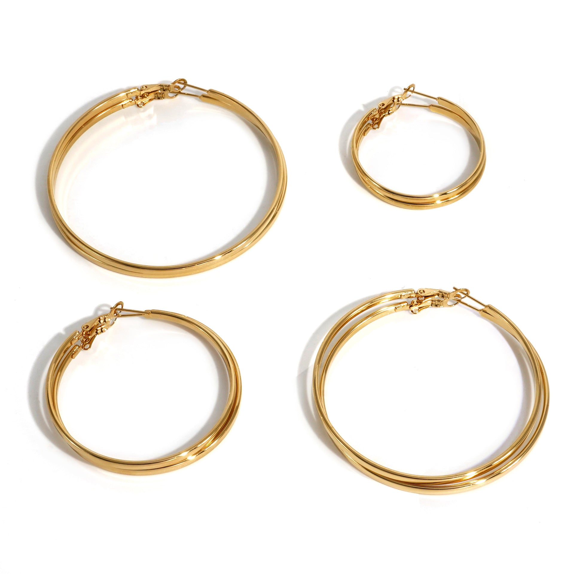 Stainless Steel Round Hoop Earrings