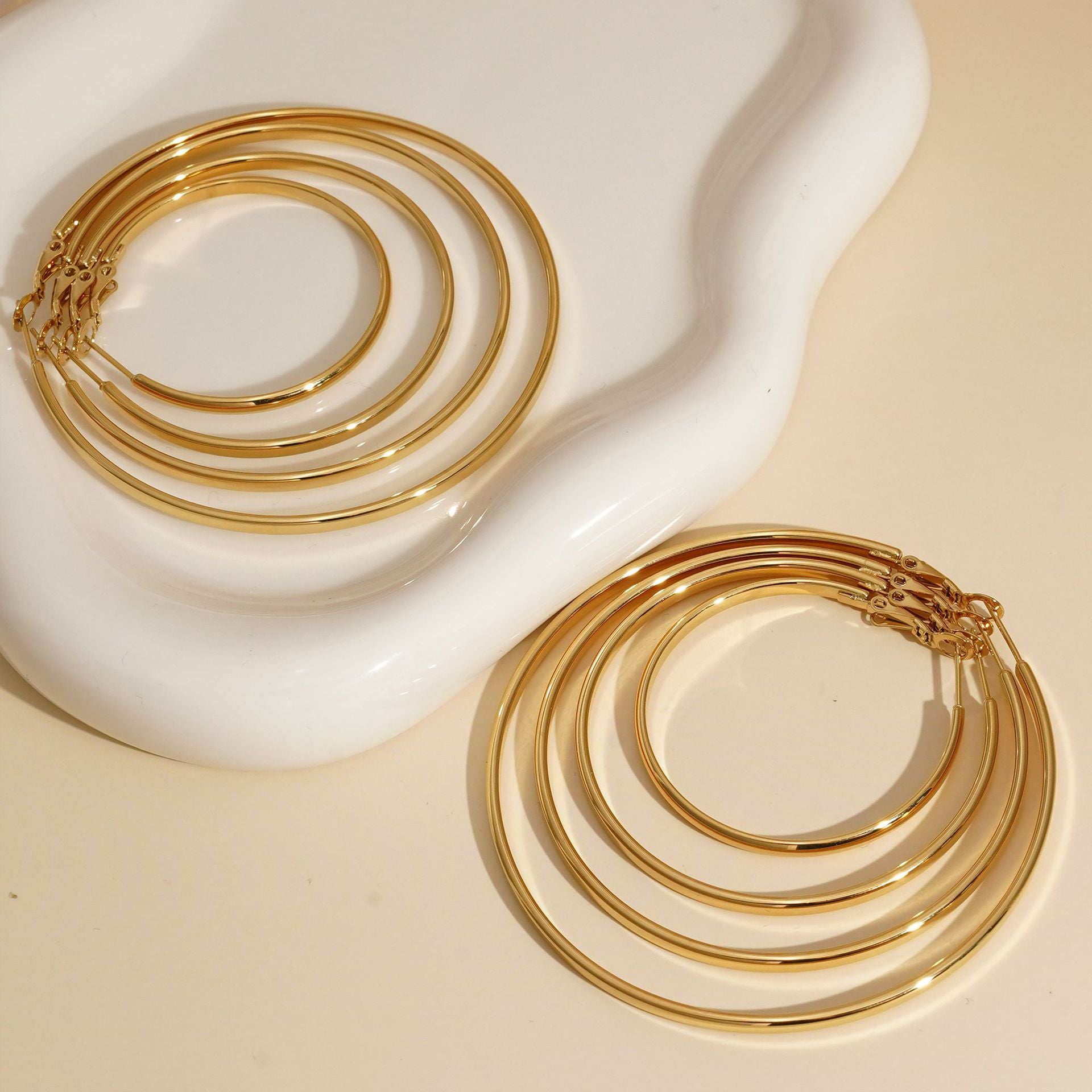 Stainless Steel Round Hoop Earrings