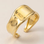 Wide Hammered Open Ring