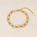 Oval Link Beaded Chain Bracelet