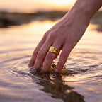 Wide Hammered Open Ring