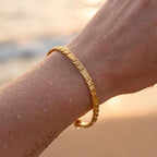 Gold Chain Link Cuff Bangle
