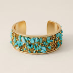 Blue Stone Wide Cuff Bangle