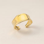 Wide Hammered Open Ring