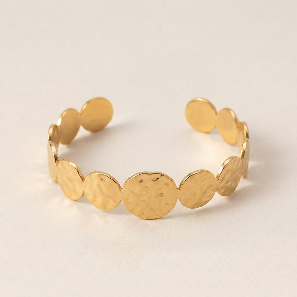 Round Hammered Cuff Bangle